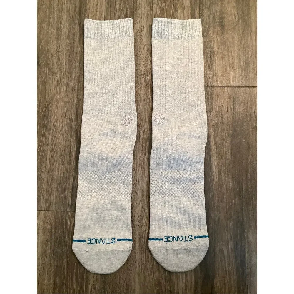 Stance Men's Large Grey Heather Icon Cushioned Crew Socks Athleisure C6-5